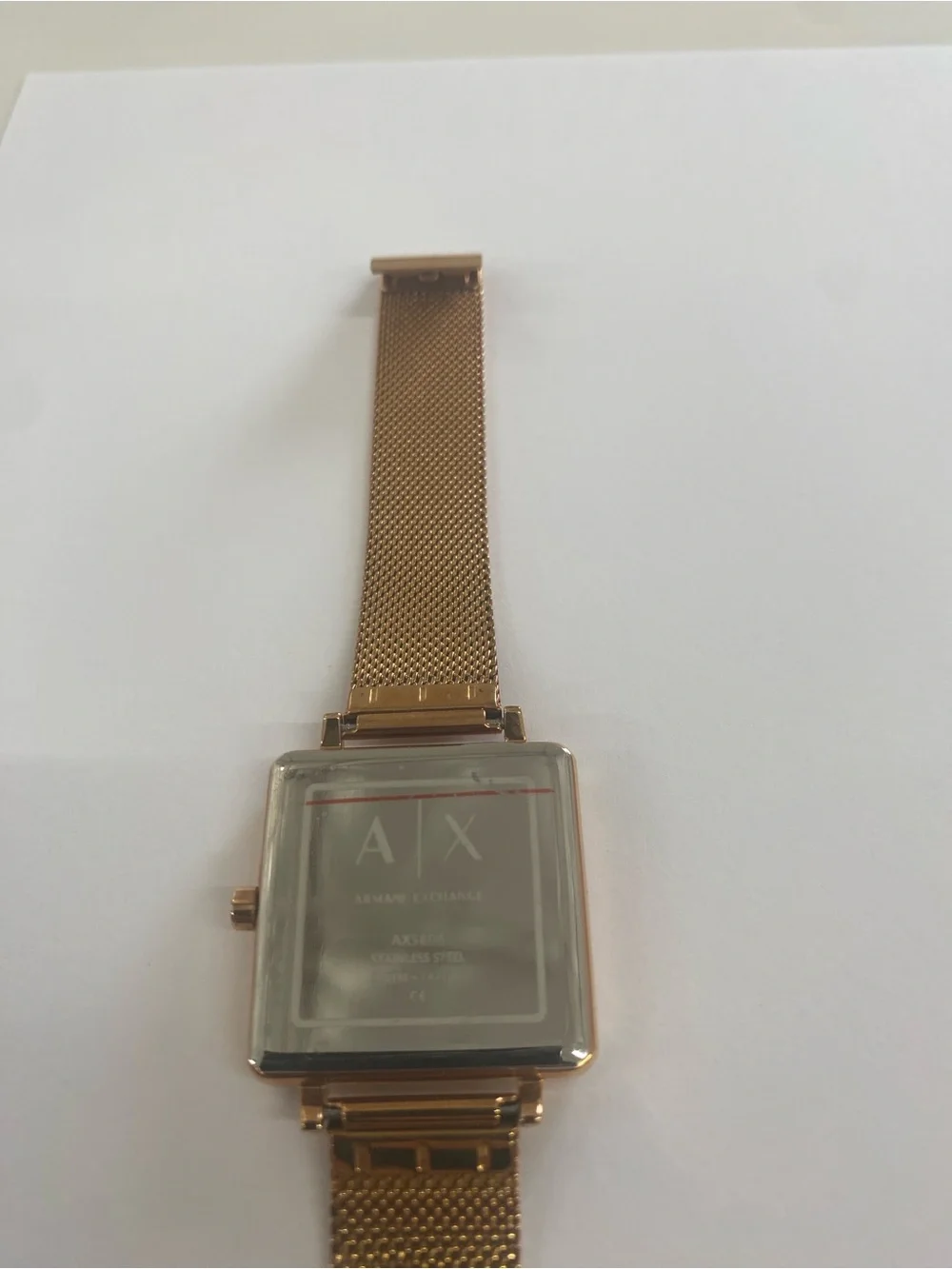 Armani Exchange  Rose Gold Mesh Strap Watch -